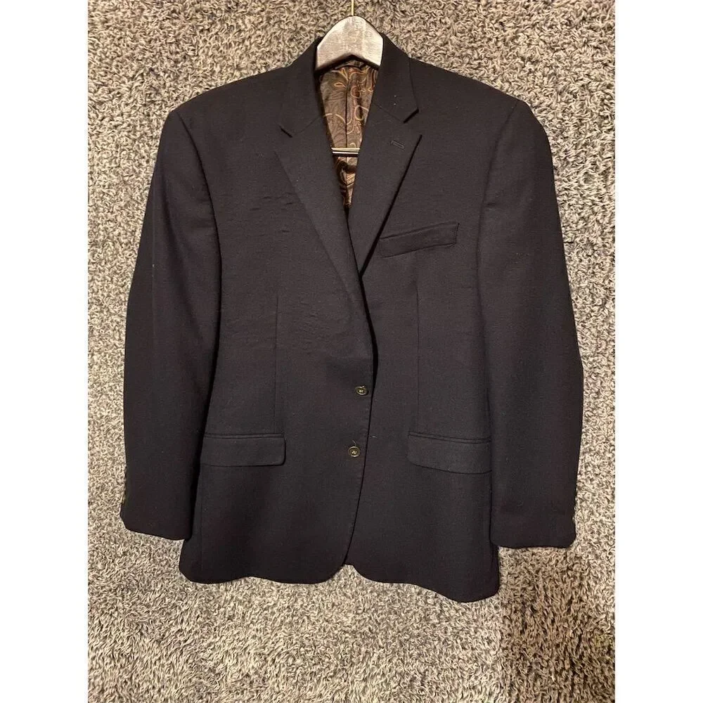 Lauren Ralph Lauren Men's Black Wool Cashmere Sport Coat Size 43
